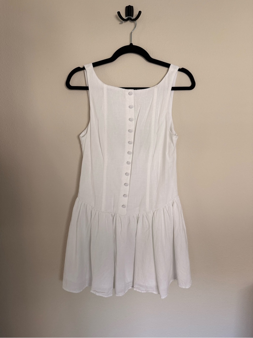 Women's White Button-Front Sleeveless Sundress